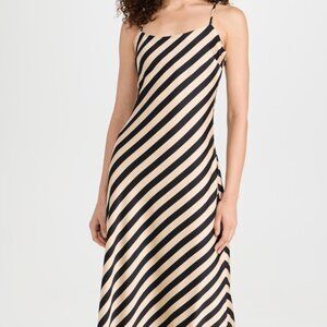 Endless Rose Black and Cream Striped Maxi Dress